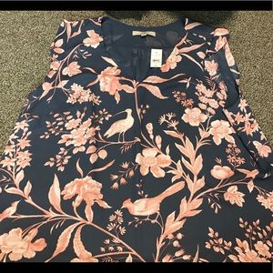 Flowers and Birds Sleeveless Top